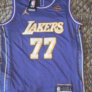 Jordan Purple and Gold Lakers Jersey